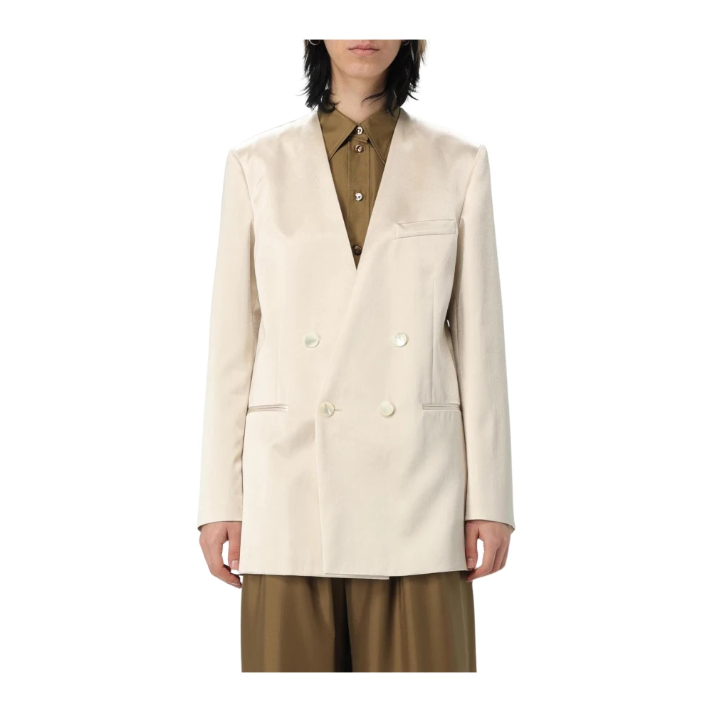 Philosophy Di Lorenzo Serafini Women's Beige Doublebreasted Satin Blazer