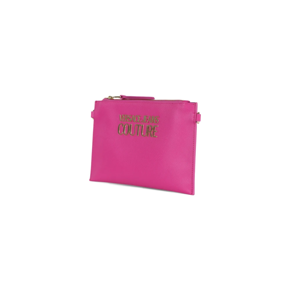Versace Jeans Couture Logo Front Saffiano Clutch Pink Dames