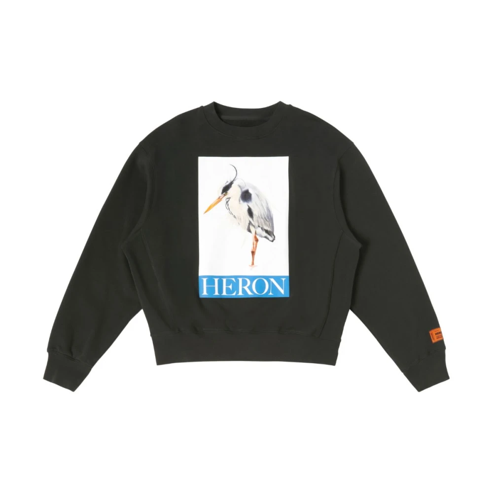 Heron Preston Zwart Vogelprint Crewneck Sweatshirt Black Heren