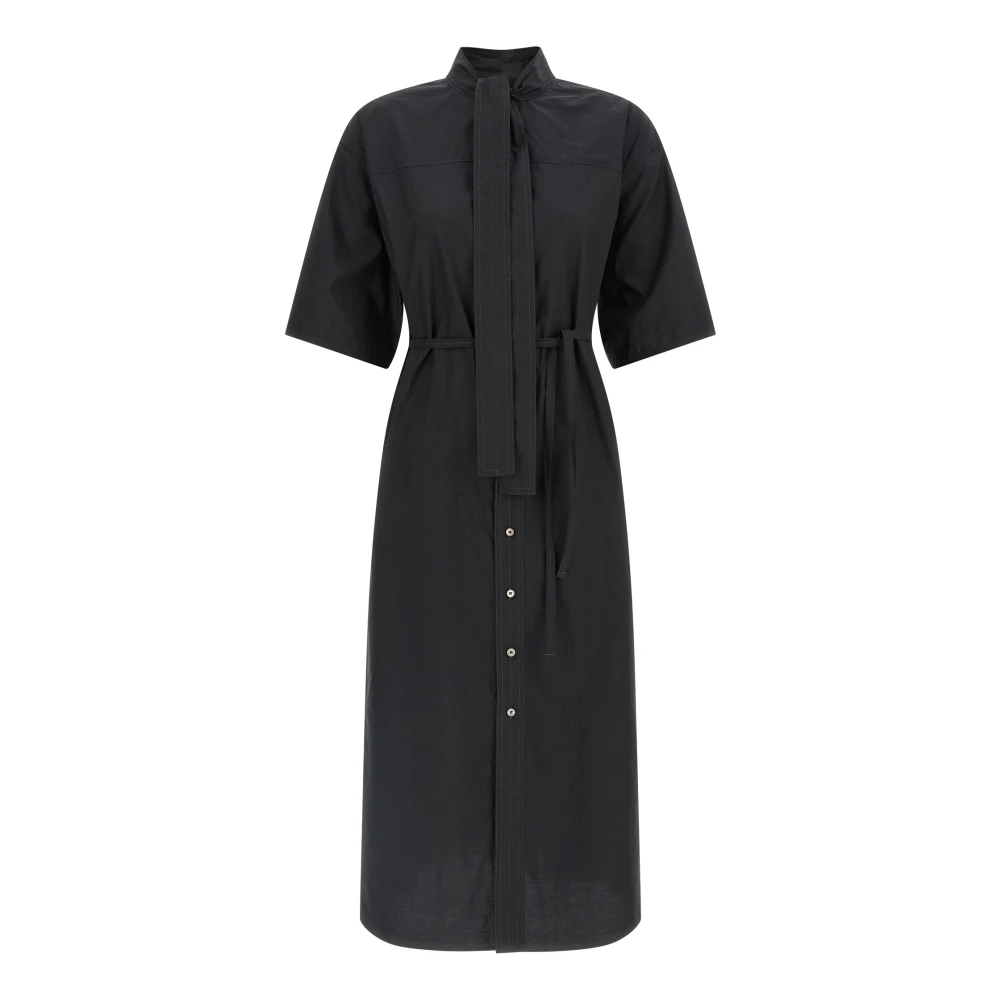 Lemaire Black Reversible Tube Dress In Washed Cotton Silk - Female - Shirt Dresses - S - Dresses