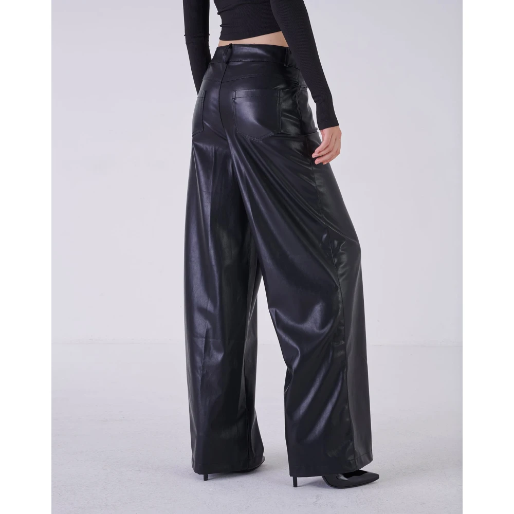 Silvian Heach Wide Trousers Black Dames