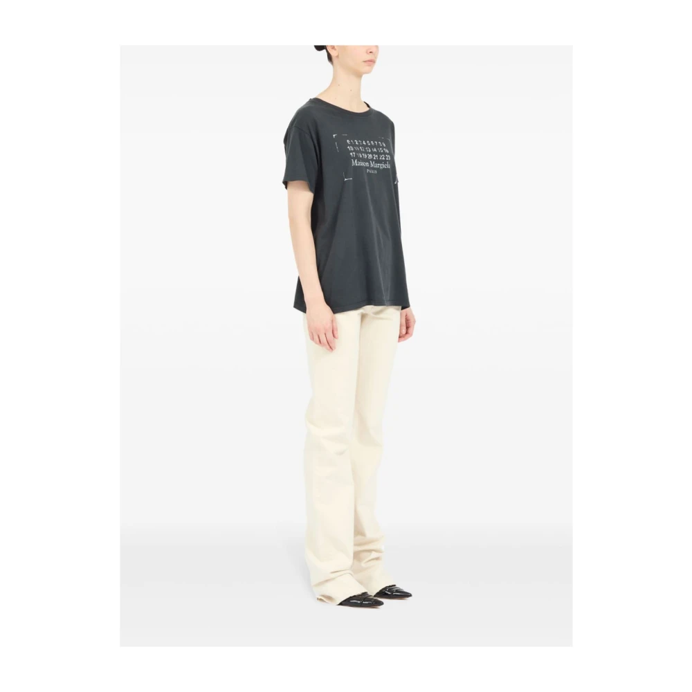 Maison Margiela Zwarte T-shirts en Polos met Logoprint Black Dames