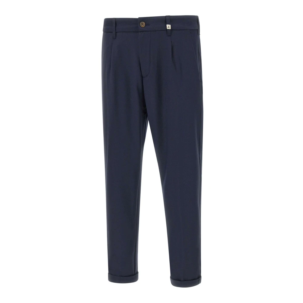 Myths Men's Blue Ares-Pe Trousers - Slim-Fit Trousers - S - Trousers