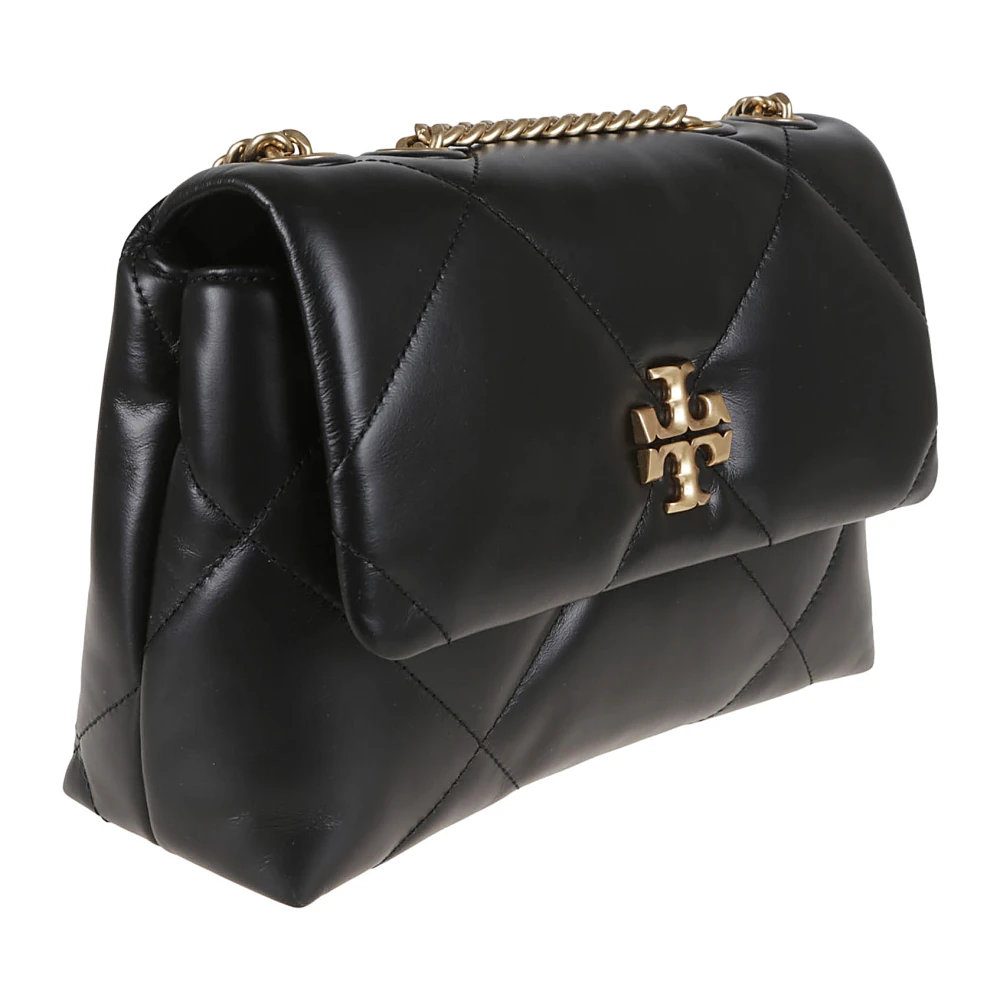TORY BURCH Zwarte Crossbody Tas met Diamantquilted Ontwerp Black Dames