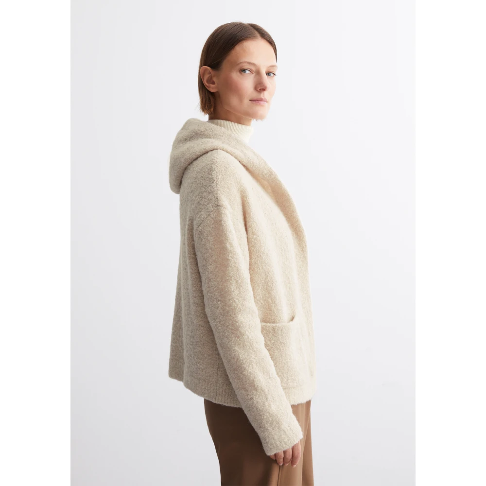 Marc O'Polo Bouclé hoodie vest los Black Dames