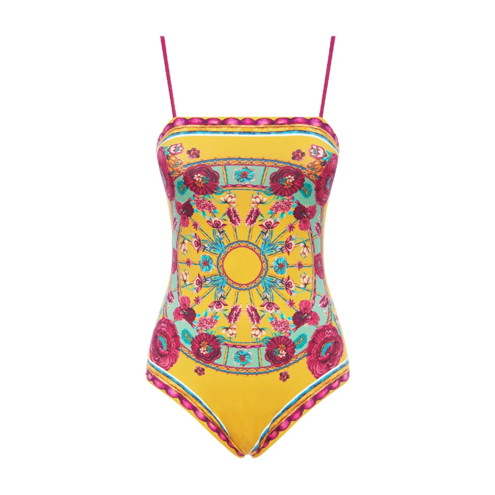 La DoubleJ Elegante Badpak met Vierkante Halslijn Yellow Dames