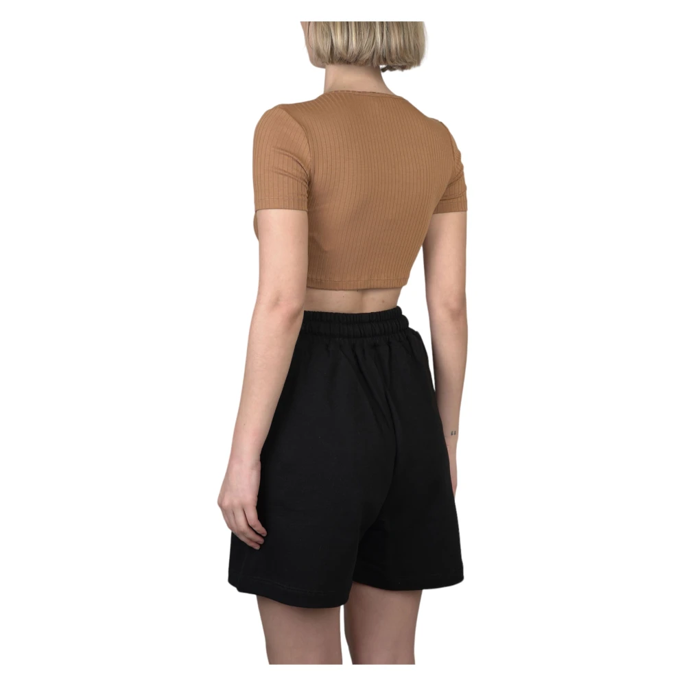 Hinnominate Ribgebreide Crop Top in Hazelnoot Brown Dames