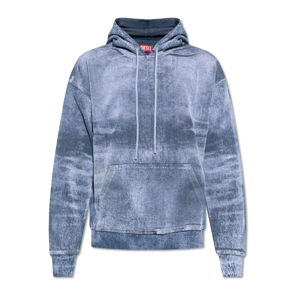 Diesel ‘D-Nlabel-Hood-Fsd’ hoodie Blue, Herr