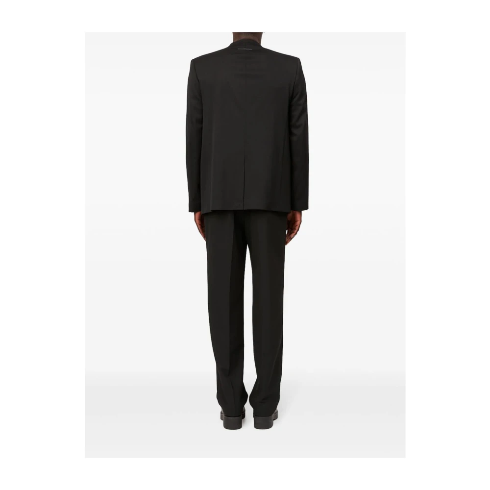 MM6 Maison Margiela Zwarte wollen blend enkelborst jas Black Heren