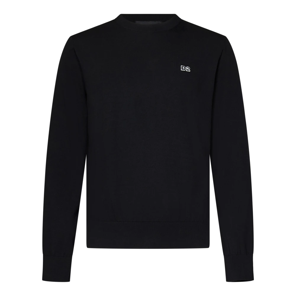 Dsquared2 Zwarte Crew Neck Logo Sweatshirt Black Heren