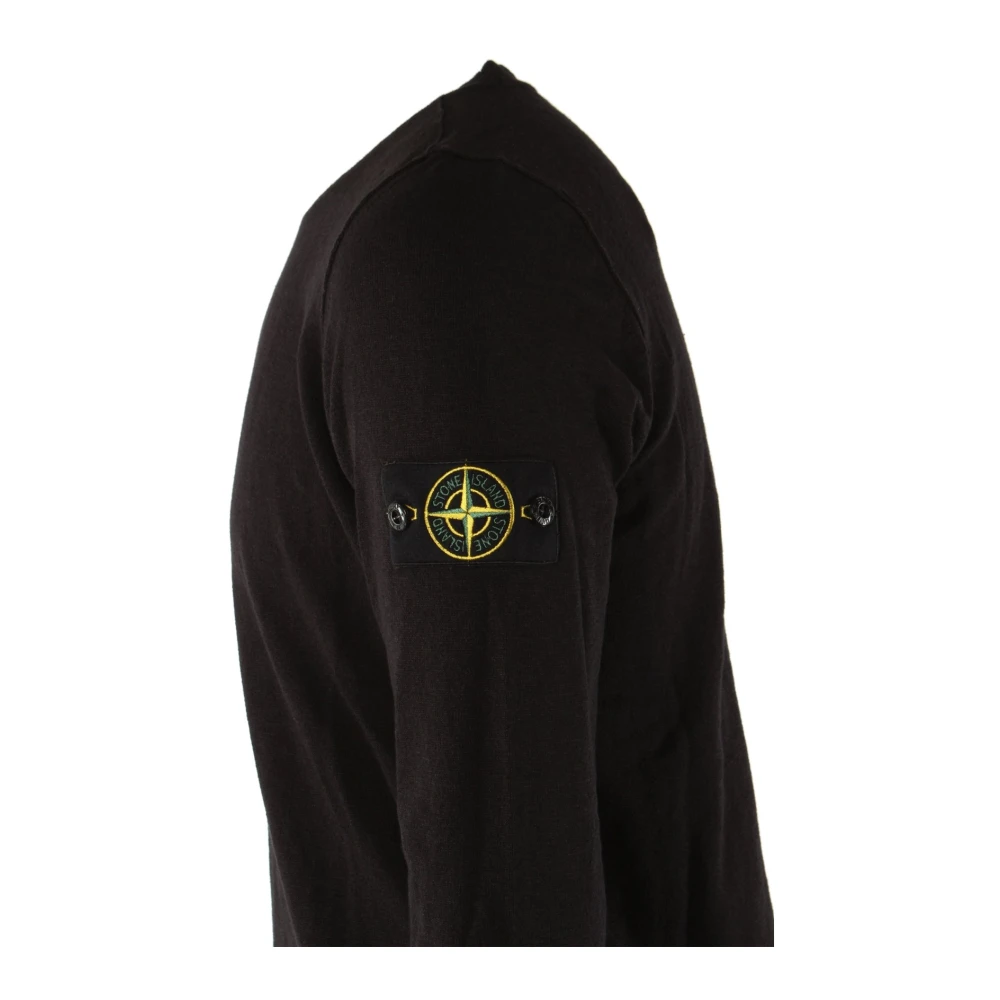 Stone Island Zwarte Katoenmix Trui Black Heren