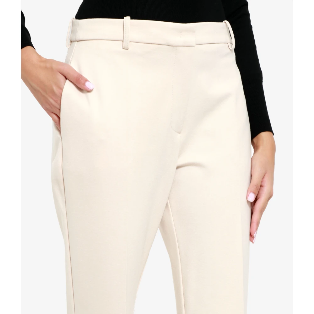 Kaos Beige Viscose Broek met knoop- en ritssluiting Beige Dames