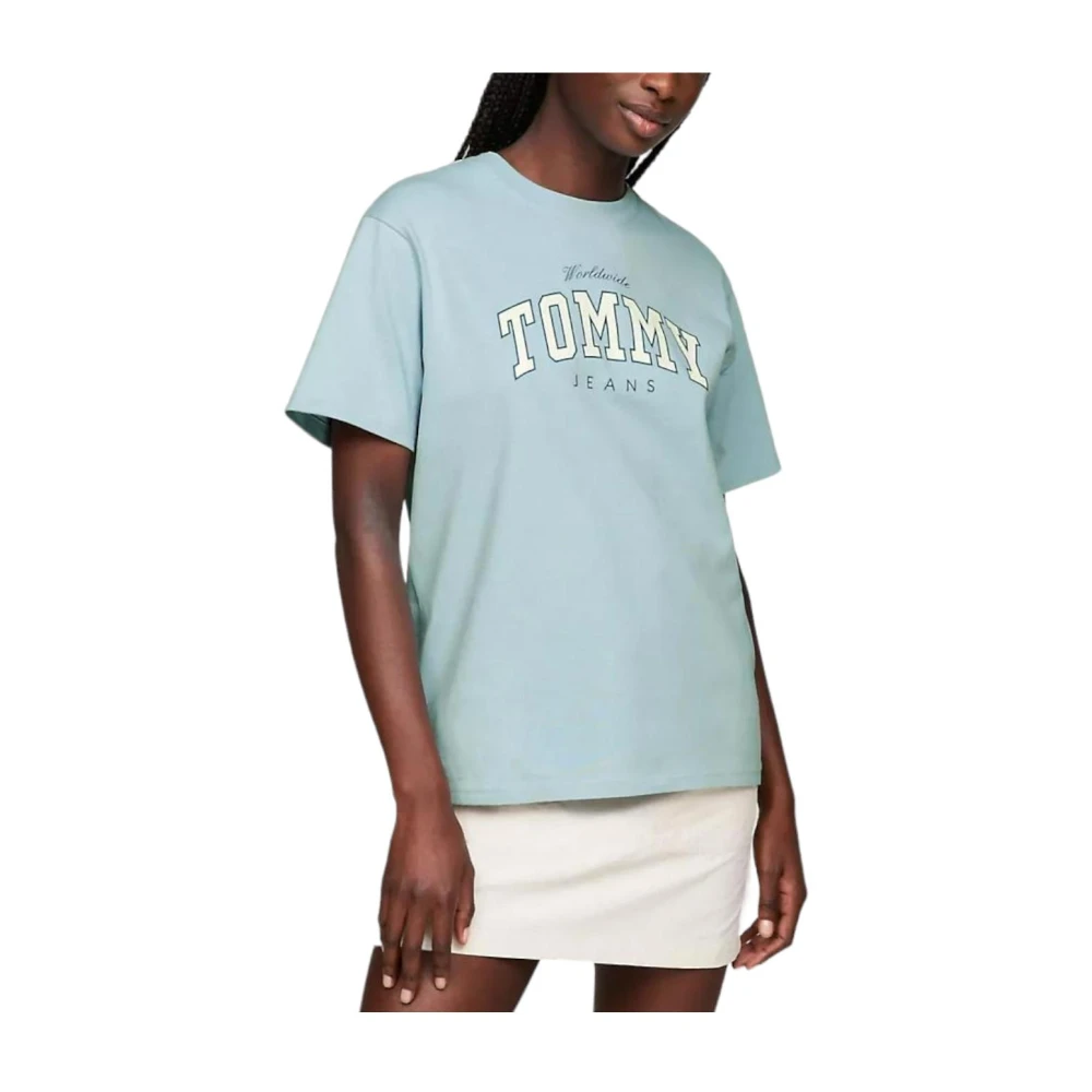 Tommy Hilfiger Varsity Stijl Grafische Tee Blue Dames