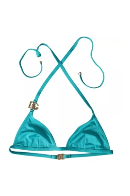 Blå Grön Bikini Topp med Logotyp