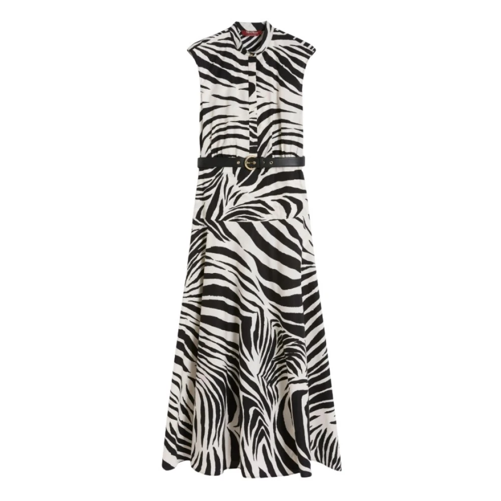 Max Mara Vrouw Multicolor Kleedjes Dames, Veelkleurig, Xs, Lange Mouwloze Overhemdjurk