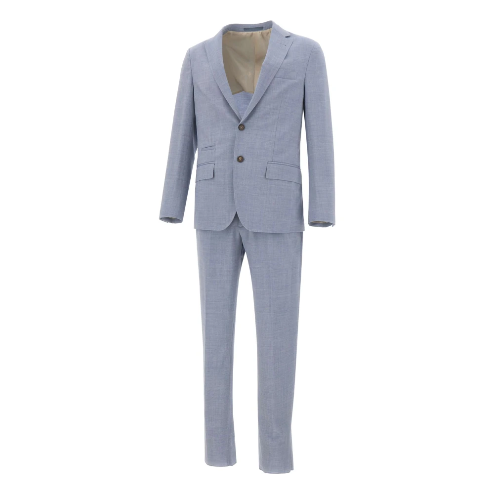 Eleventy Men's Blue Single Breasted Suits, Xl, Single-Breasted Tailored Suit