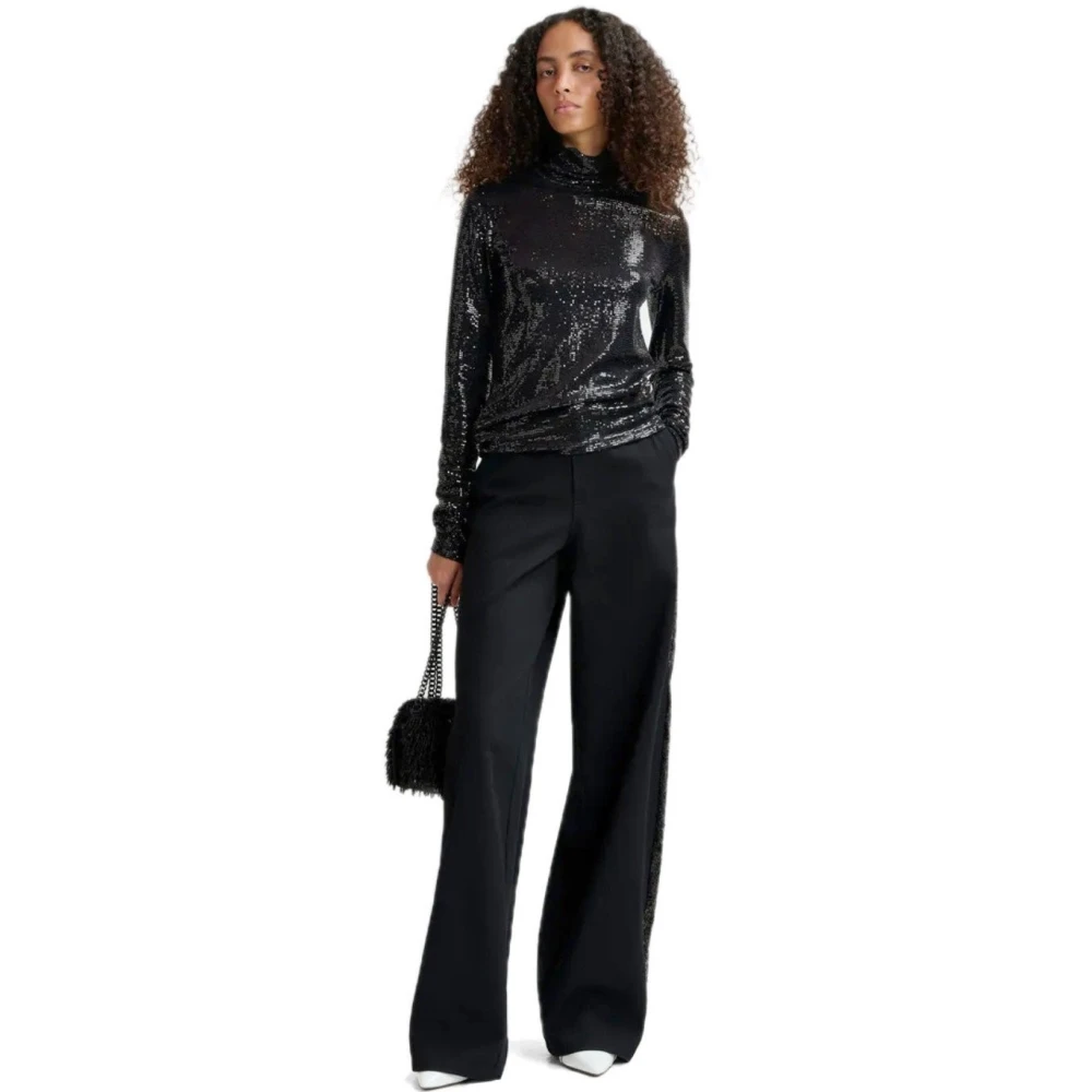 Essentiel Antwerp Zwart Strass Polka Dot Coltrui Top Black Dames