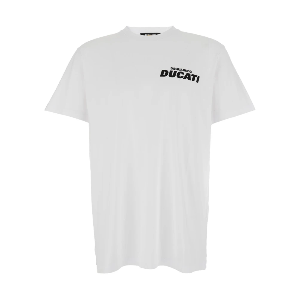 Dsquared2 , T-Shirts, Male, White, M, T-Shirt Capsule X Ducati