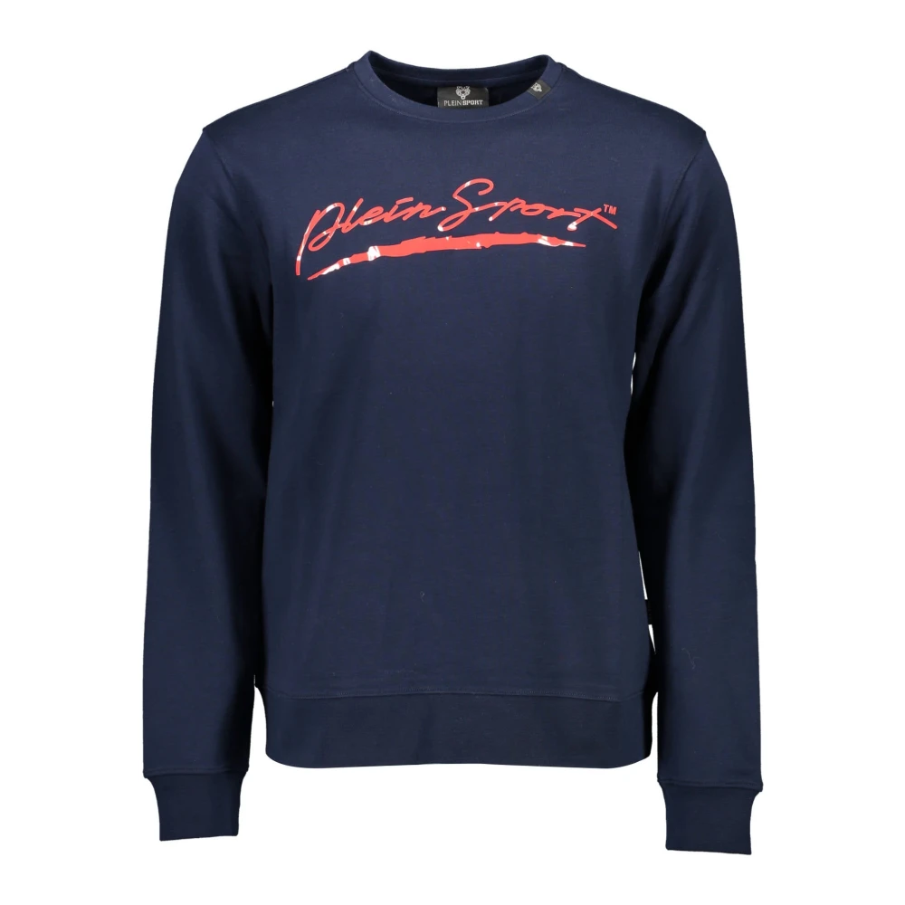 Plein Sport Men's Blue Sweatshirts,, Long Sleeve Crewneck Sweatshirt With Print 2XL