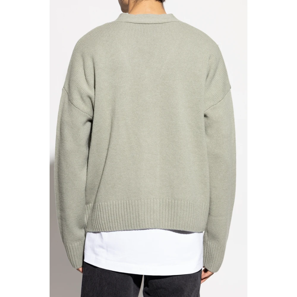 Ami Paris Wollen vest met logo Green Heren