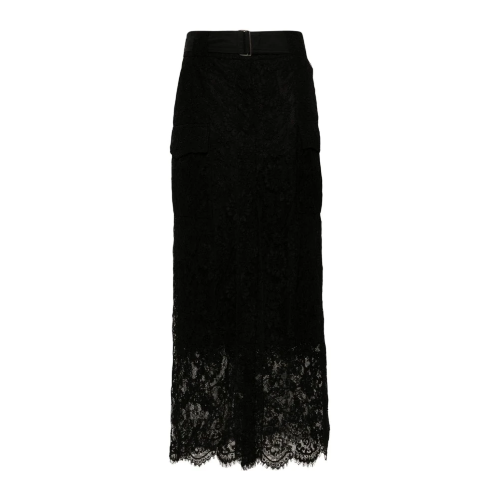 Ermanno Scervino Zwarte kanten cargorok Black Dames