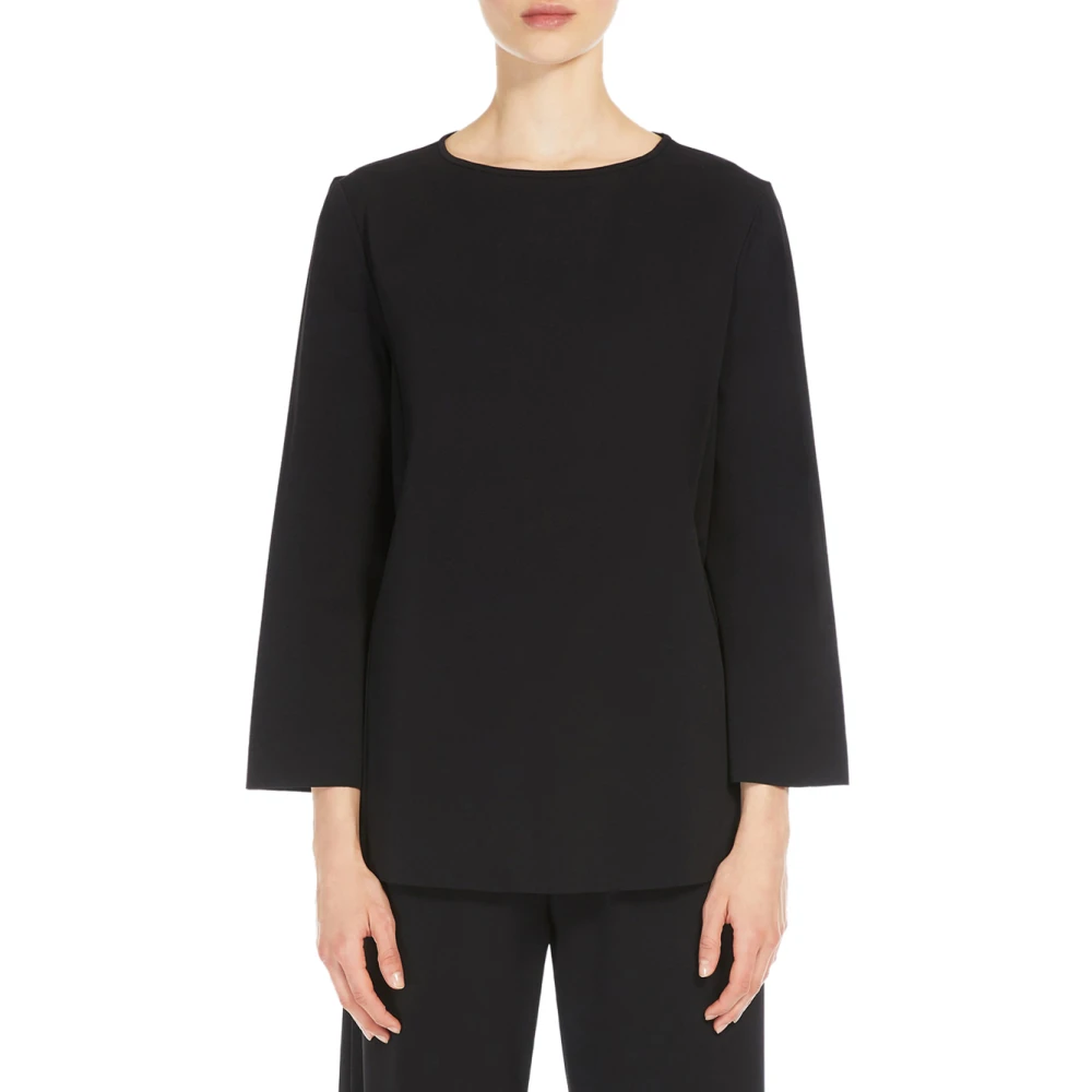 Max Mara Zwart A-lijn Jersey Shirt Black Dames