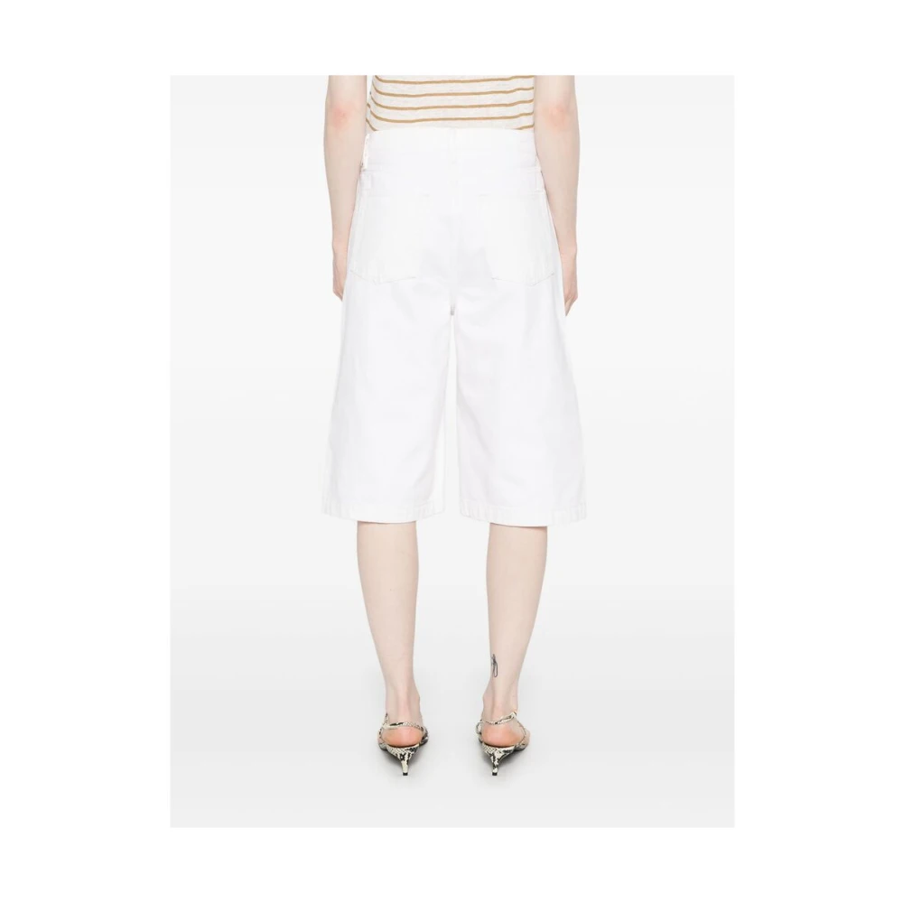 Frame Witte Knoop Rits Klassieke Zak Jeans White Dames