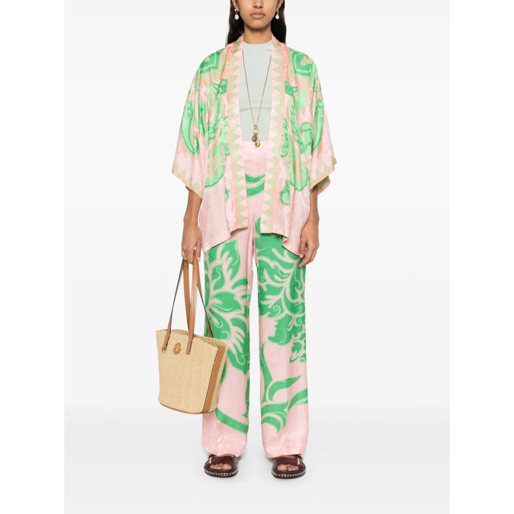 ETRO Luxe Roze Groene Broek Multicolor Dames