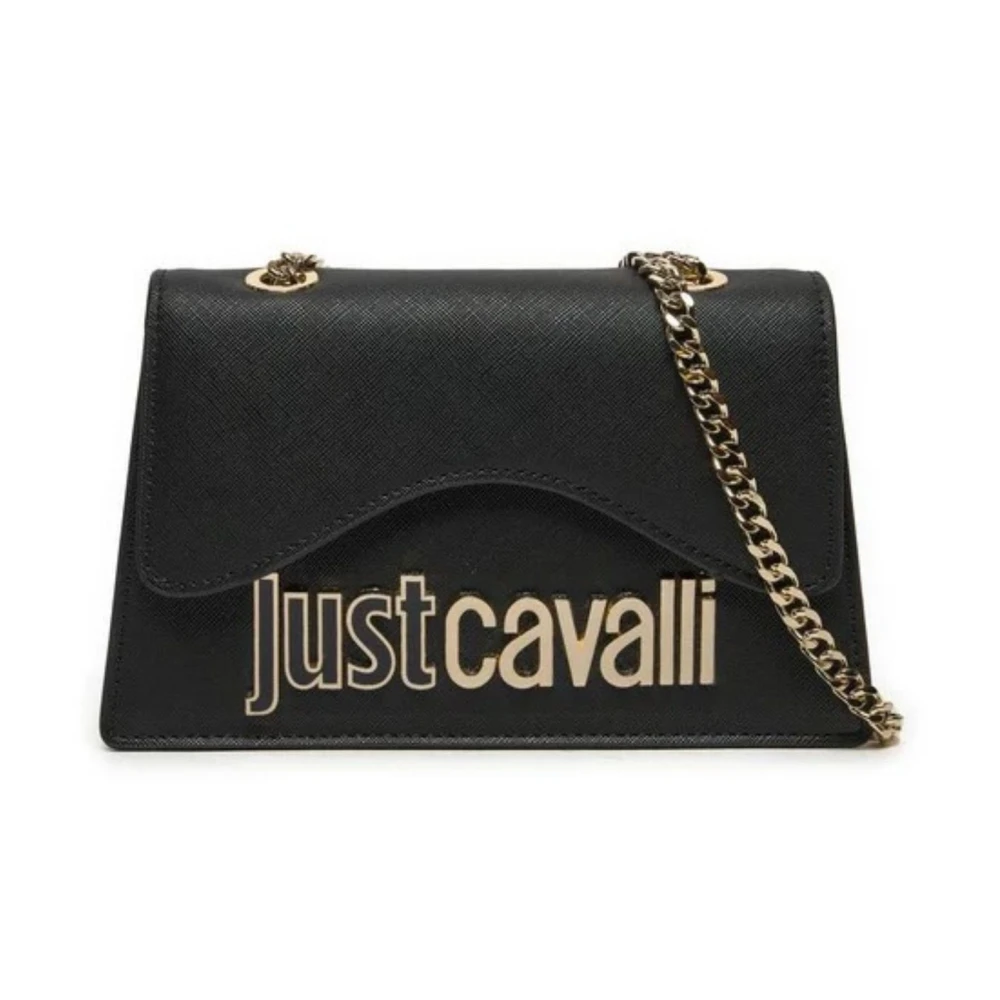 Just Cavalli Metalen Lettering Dames Tas Range Black Dames