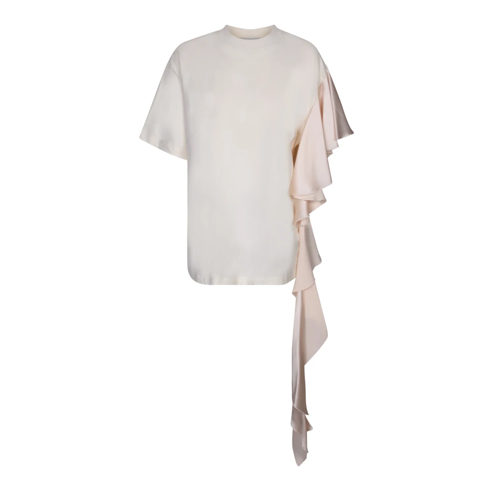 Msgm Katoenen Ronde Hals T-Shirt White Dames