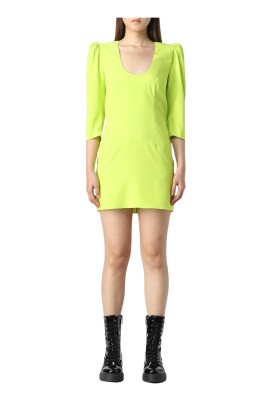 lime-green-puff-sleeves-mini-dress