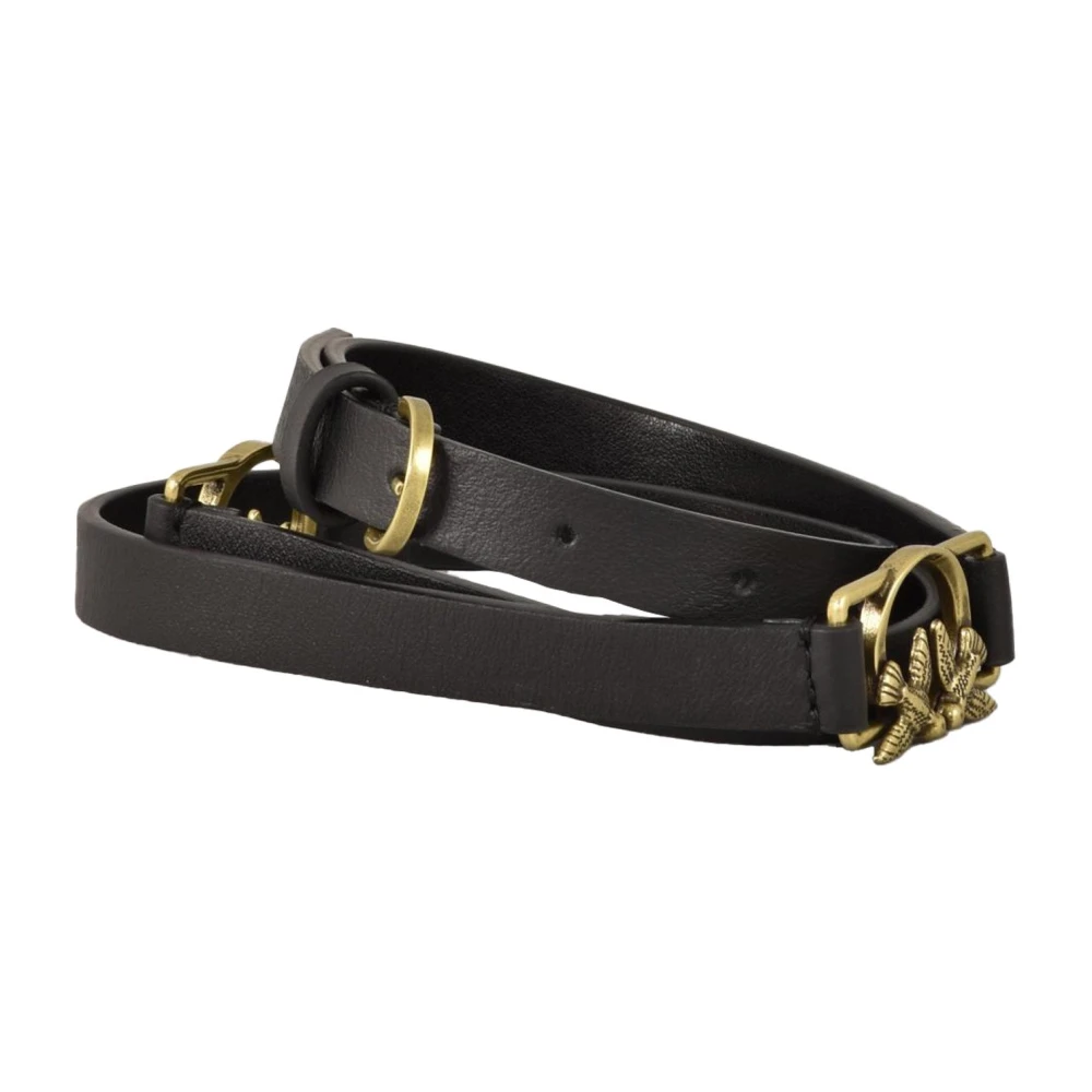 Pinko Leren Riem Black Dames