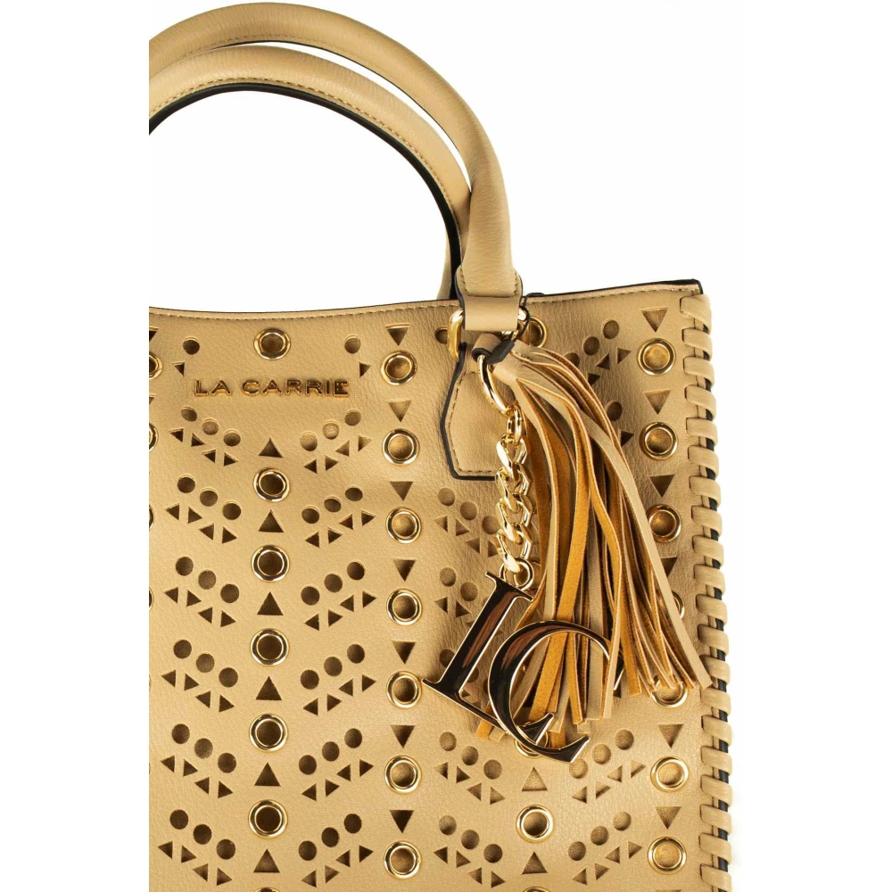 La Carrie Beige Handtas met Laseruitsparingen en Studs Beige Dames