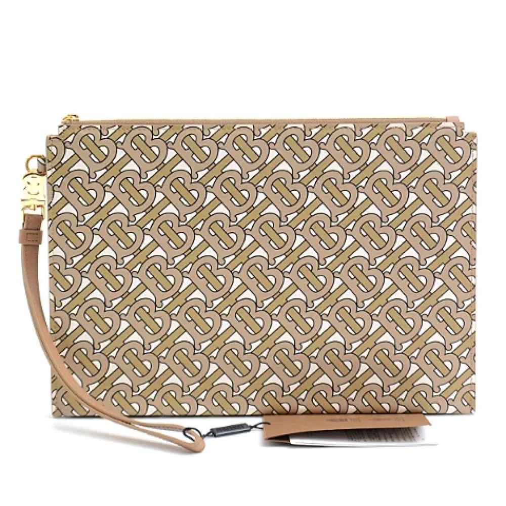 Burberry Vintage Pre-owned Canvas clutches Beige Dames