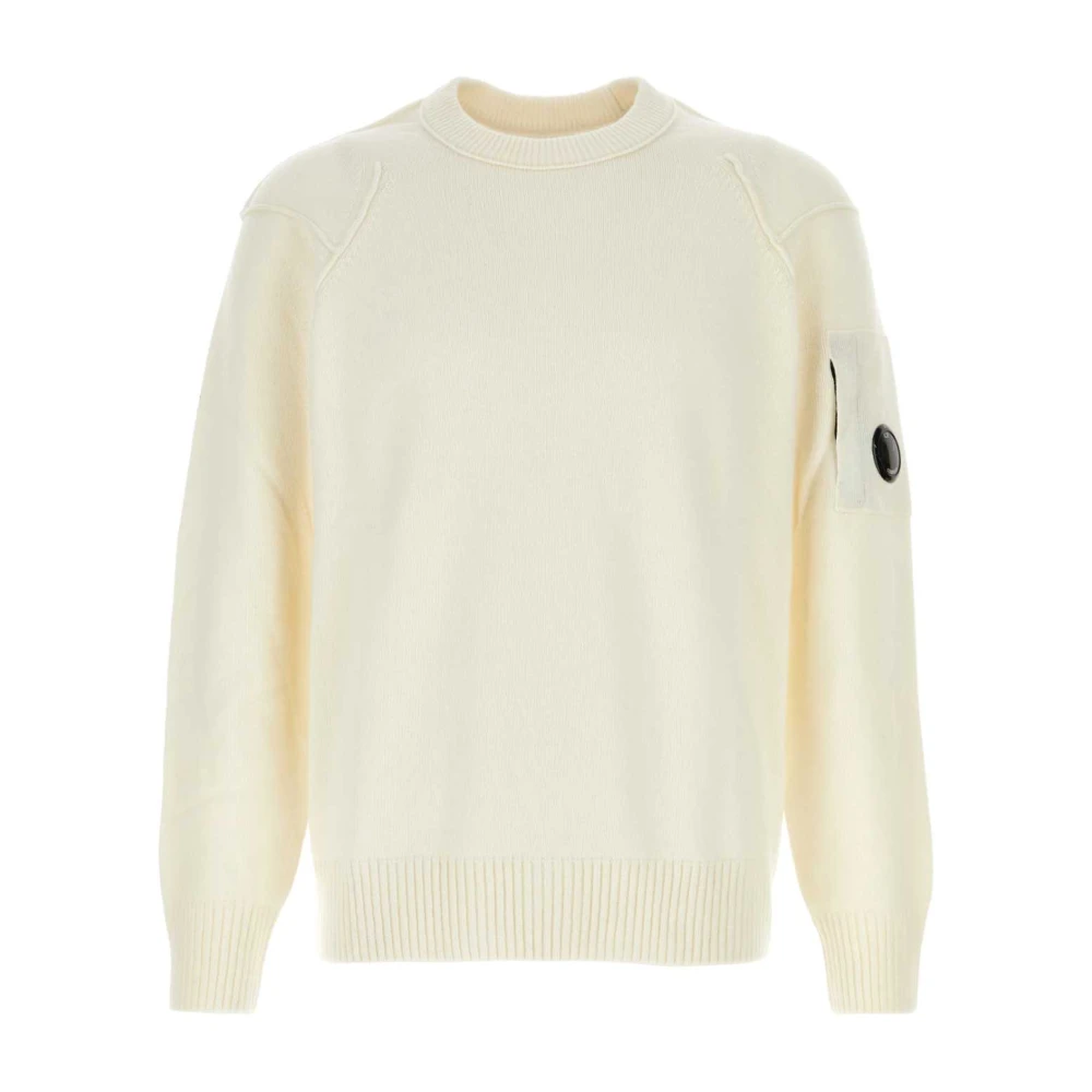 C.P. Company Ivory Wool Blend Sweater White Heren