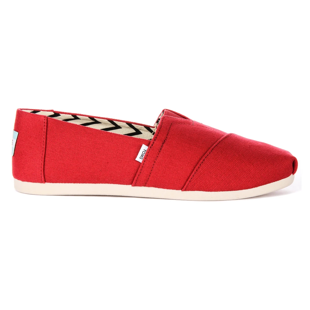 Toms Red Espadrilles, Male, 8 Uk, Canvas Espadrilles For Men