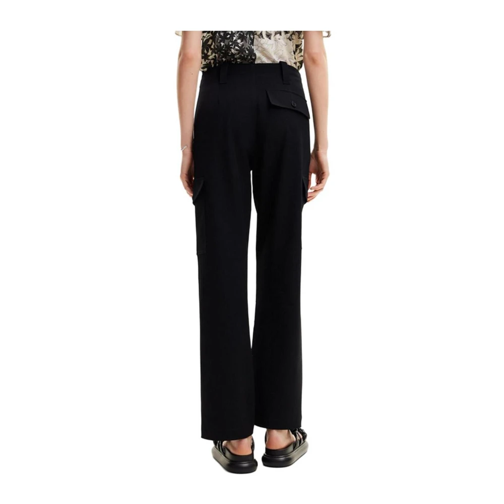 Desigual Palazzo Broek met Polyester en Viscose Black Dames
