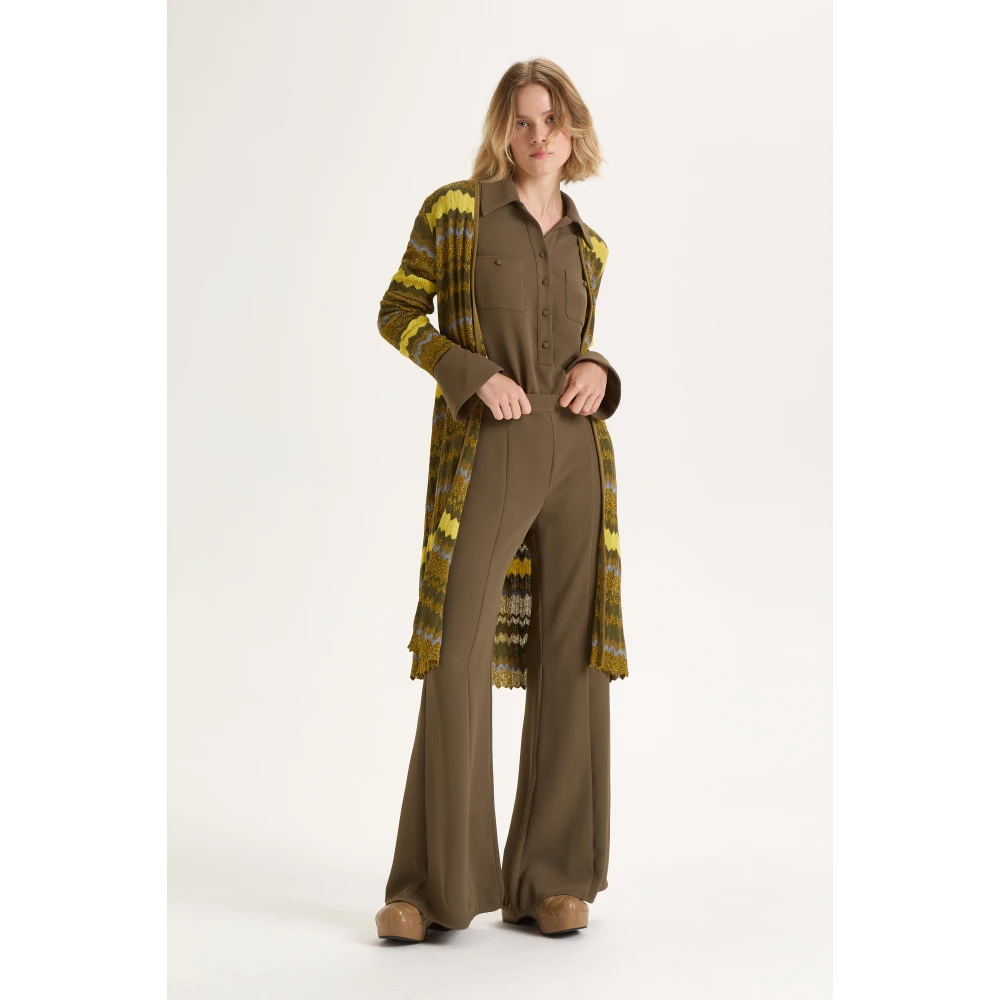 Maliparmi Elegante Crepe Broek Green Dames