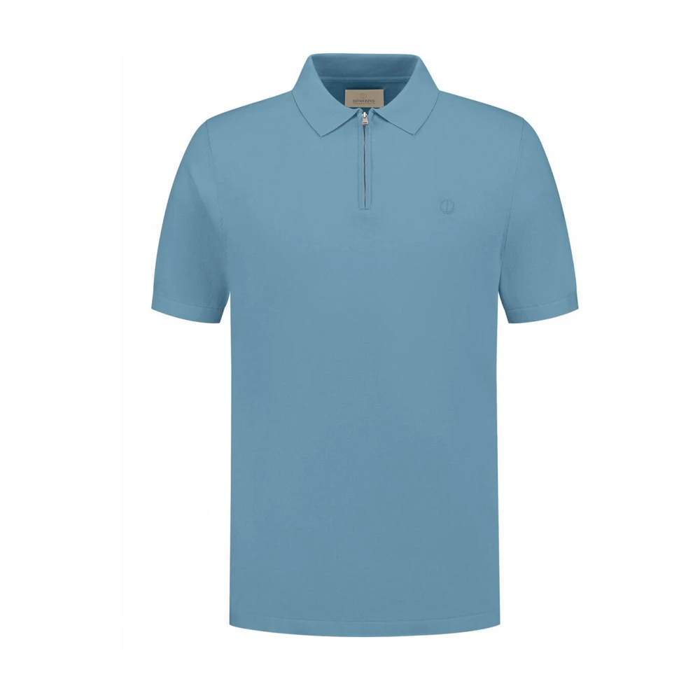 Dstrezzed Zip Polo Pullover Ss25 Blue Heren