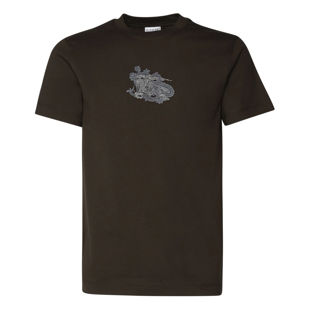 Burberry Katoenen T-shirt met Knight Logo Gray Heren