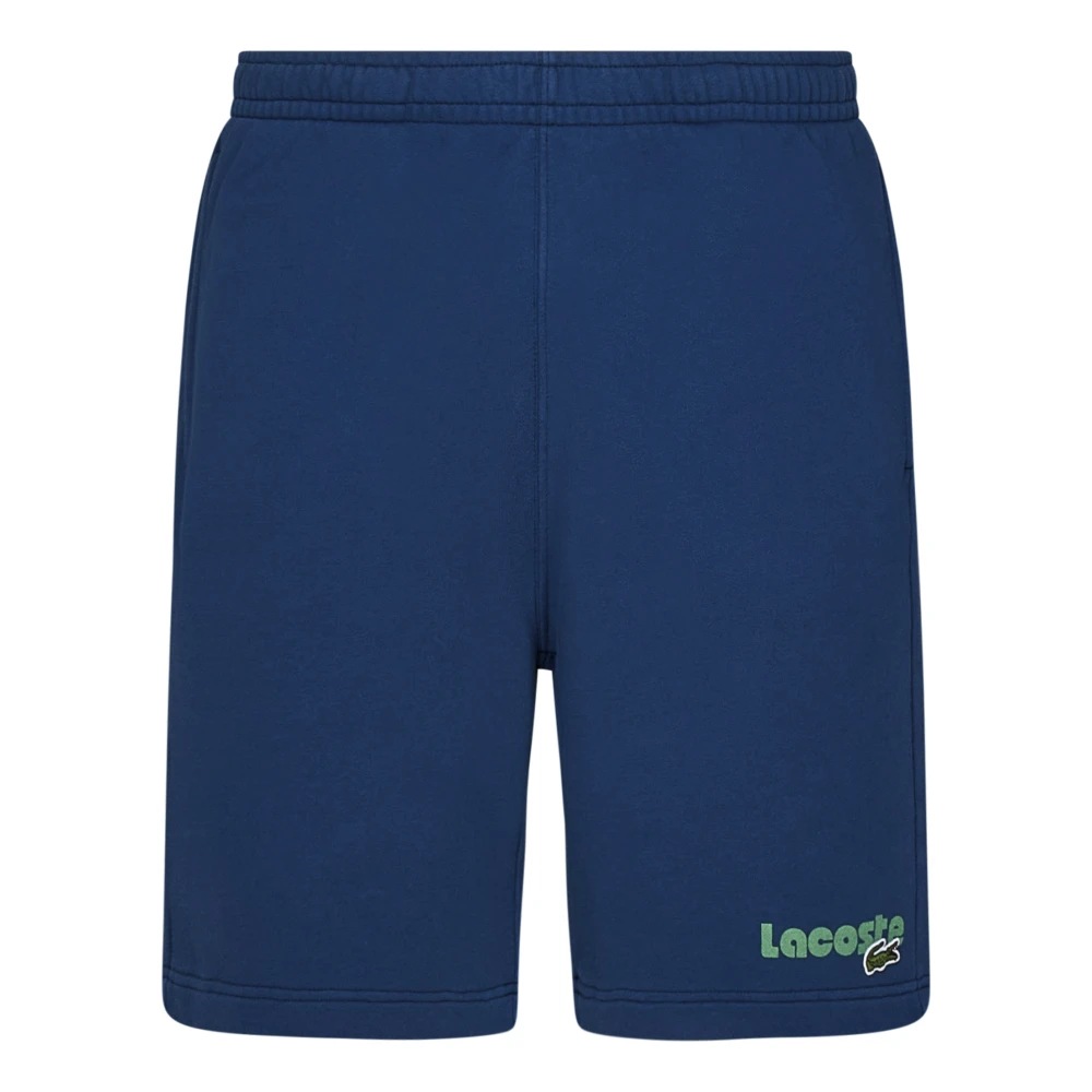 Lacoste Blauwe Shorts met Logo Print Blue Heren