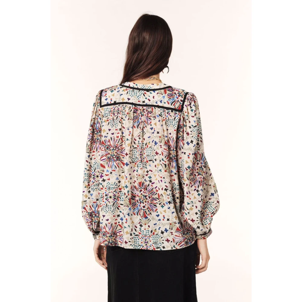 BA&SH Shirt met grafische print beige Multicolor Dames