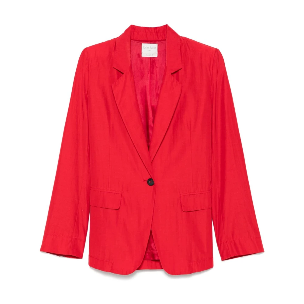 Forte Rode Geknoopte Jas met Klepzakken Red Dames