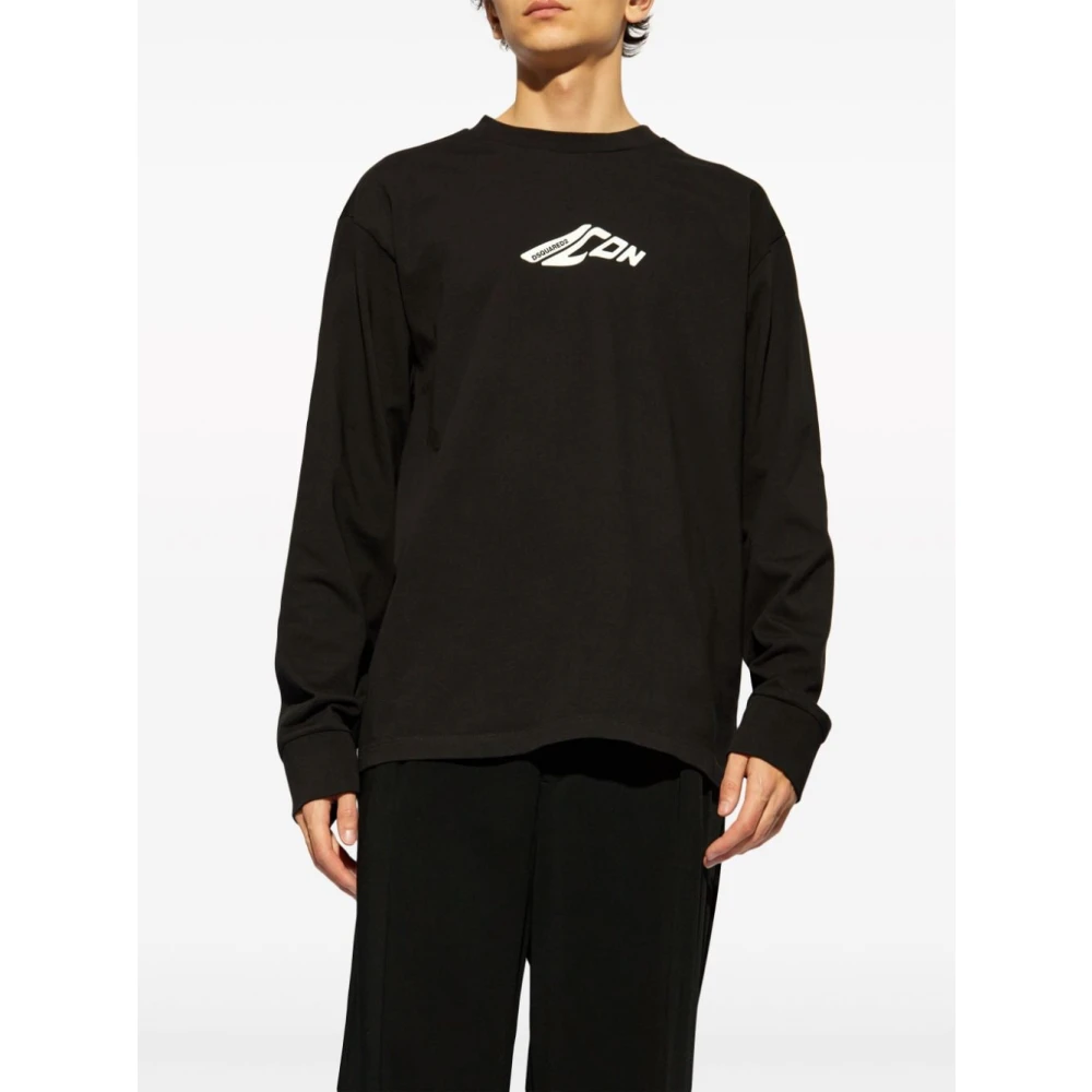 Dsquared2 Zwarte longsleeve T-shirt Black Heren