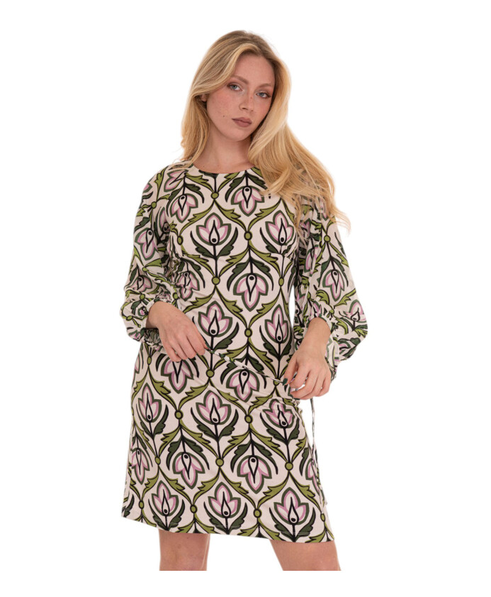floral-puff-sleeve-jersey-dress