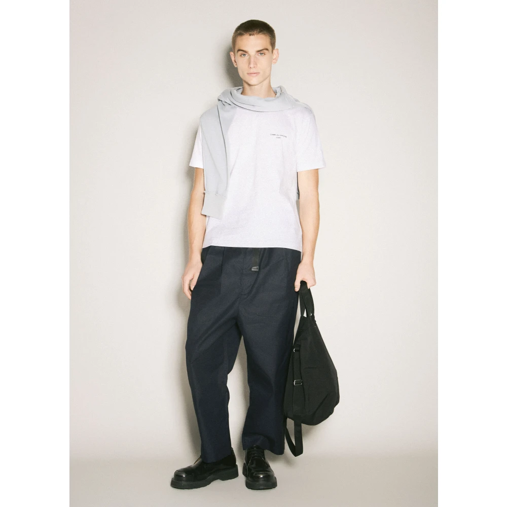 Comme des Garçons Katoenen Jersey Logo Print T-Shirt White Heren