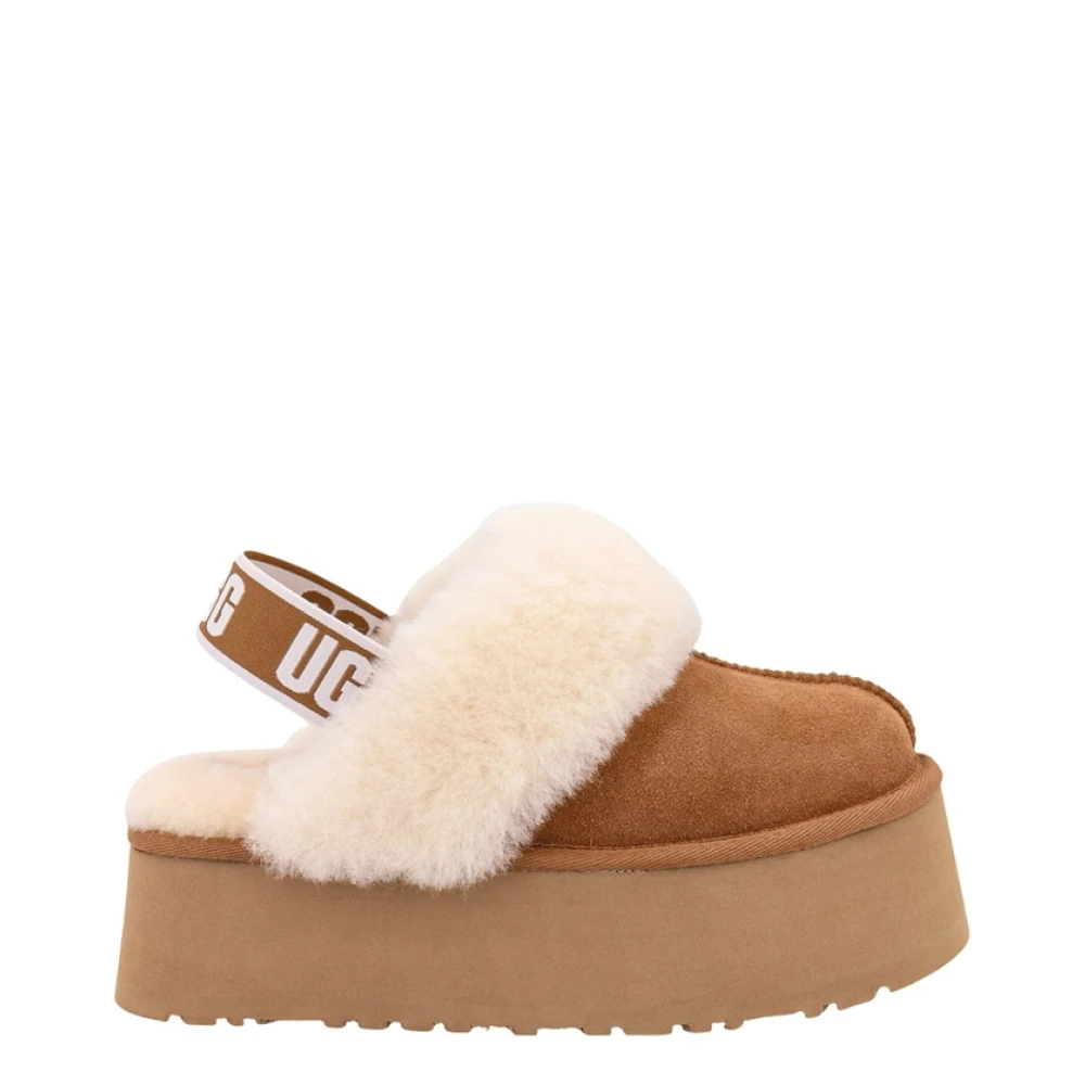 Ugg Sandalen met schapenvacht kraag Brown Dames