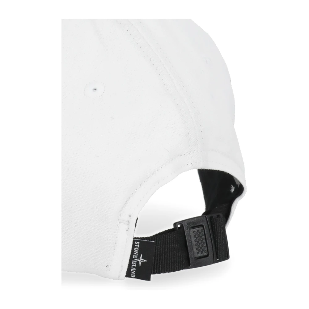 Stone Island Witte Katoenen Hoed met Klep White Heren