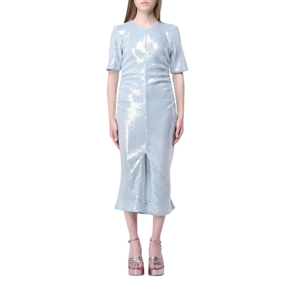 Ganni Women's Blue Party Dresses,, Ice Sequin Midi Dress Small
