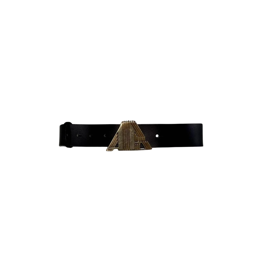 Aniye By Zwart Leren Riem met Metalen Logo Black Dames